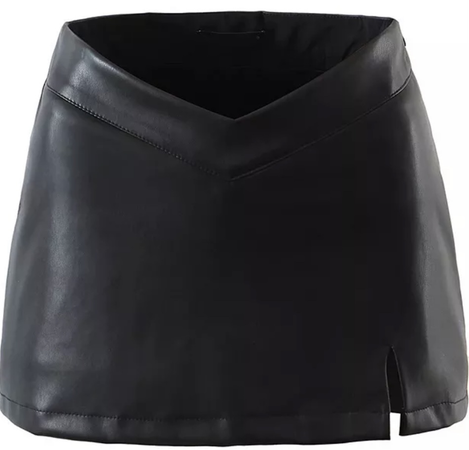PU Leather Short Skirt Women Black Sexy Split Slim High Waisted A-line Mini Skirts