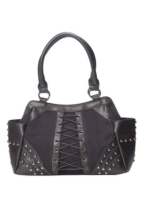 Annabel Corset Laced Black Gothic Handbag | Gothic