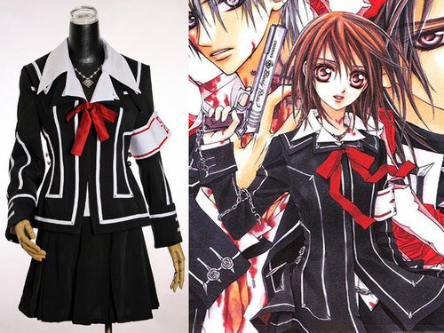 Vampire Knight Cosplay, Yuki Cross School Uniform Set*2colors Lady Version