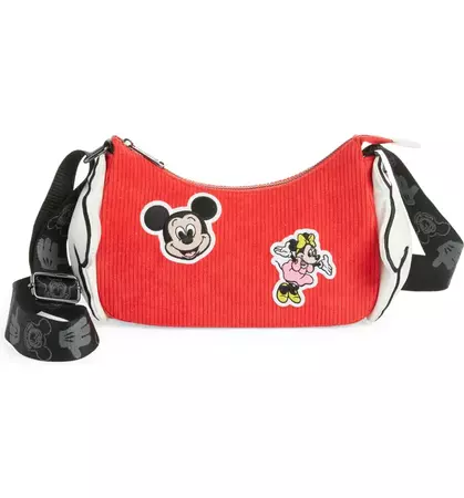 Loungefly x Disney 100 Mickey & Minnie Corduroy Crossbody Bag | Nordstrom