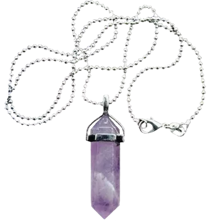 amethyst crystal jewerly purple necklace...