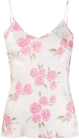 Pre-Owned 2000s silk floral textured camisole