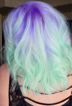purple mint hair ombre