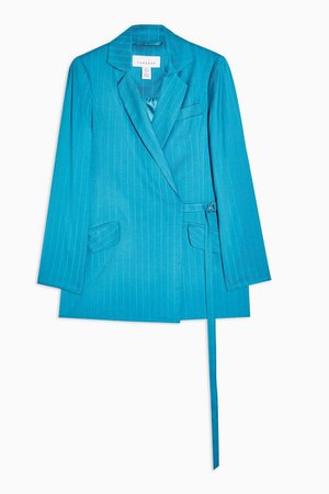 Blue Jacquard Striped Blazer | Topshop