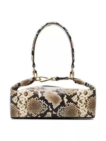Rejina Pyo Neutral Olivia Snakeskin Embossed Leather Box Bag - Farfetch