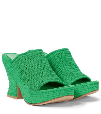 Bottega Veneta - Wedge knit platform sandals | Mytheresa