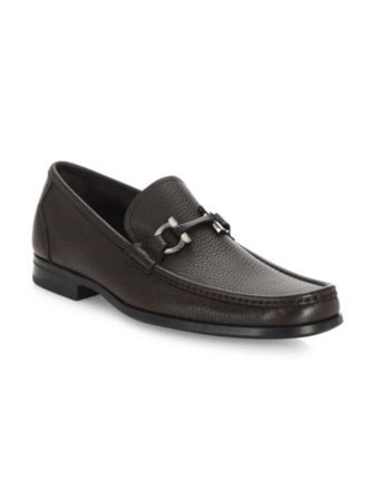 Salvatore Ferragamo - Crown Gancini Bit Leather Loafers - saks.com