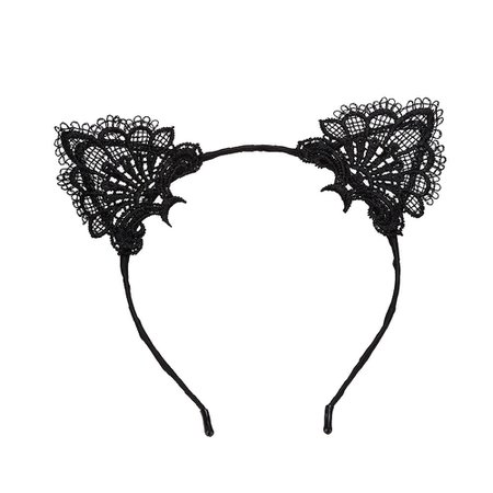 Clothes Accessories Lace Women Sexy Headband 1PC Girls Black Lovely Cat Ear Head Chain Jewelry 20cm Holiday Polyester Headband-in Women's Hair Accessories from Apparel Accessories on AliExpress