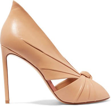 Knotted Leather Pumps - Neutral