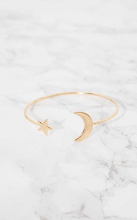 Gold Star Moon Arm Cuff | Accessories | PrettyLittleThing