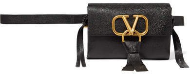 Garavani Vring Textured-leather Belt Bag - Black