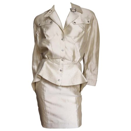 Thierry Mugler Silk Suit For Sale at 1stdibs