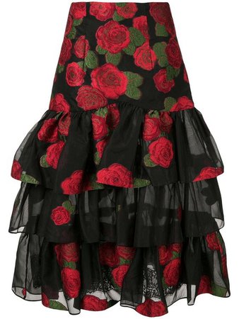 Bambah Roses Ruffle Skirt
