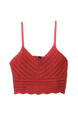 red crochet crop too