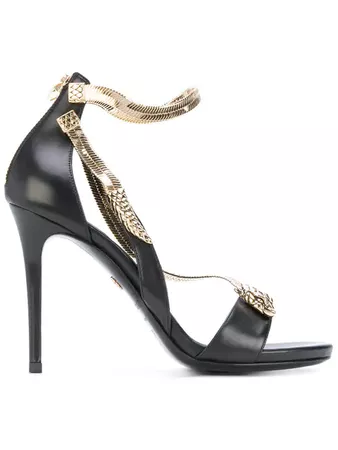 Roberto Cavalli Snake Motif Stiletto Sandals $1,711 - Shop AW17 Online - Fast Delivery, Price