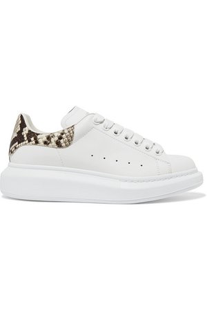 Alexander McQueen | Leather exaggerated-sole sneakers | NET-A-PORTER.COM