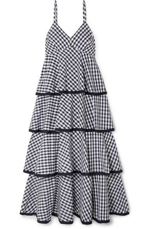 J.Crew | Spiro tiered gingham cotton-poplin midi dress | NET-A-PORTER.COM