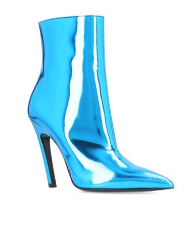 blue metallic boots booties