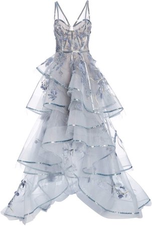 Marchesa Embellished Tulle Bustier Gown