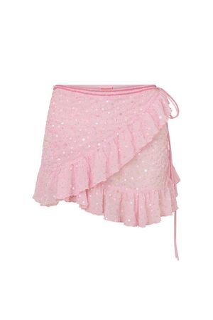 pink glitter ruffle skirt