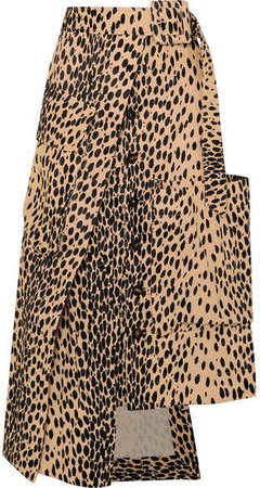 Thika Leopard-print Cotton-blend Midi Skirt - Leopard print