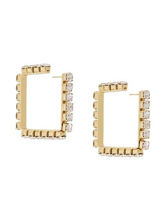 AREA embellished square hoops - FARFETCH