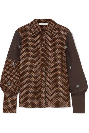 Chloé | Embellished printed silk-crepe blouse | NET-A-PORTER.COM