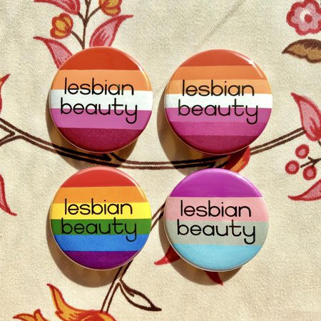 Lesbian Beauty Buttons // Pride Flag and Subtle Black // | Etsy