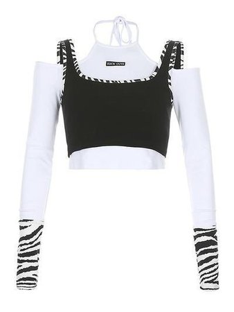 white and black top