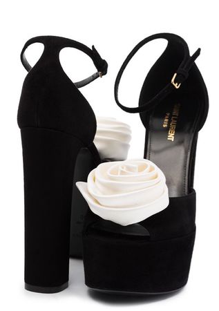 black pumps heels with flower | YSL (Yves Saint Laurent)