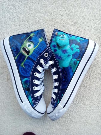 Canvas Shoes Hand Customised with Monsters Inc. Fabric. | Etsy