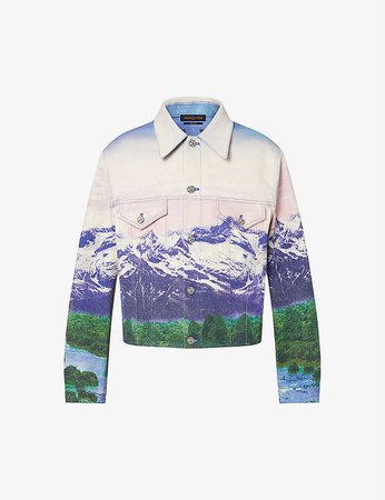 LOUIS VUITTON - Landscape graphic-print denim jacket | Selfridges.com