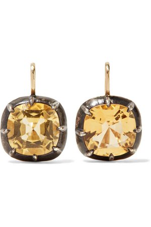 Fred Leighton | Collection 18-karat gold, silver and citrine earrings | NET-A-PORTER.COM