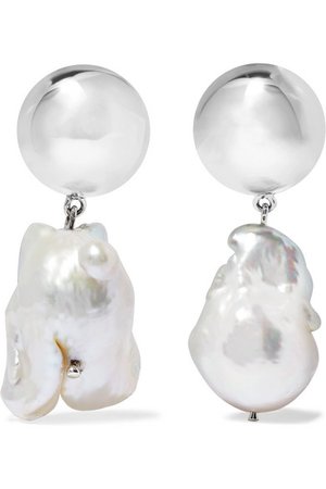 Sophie Buhai | Francis silver and pearl earrings | NET-A-PORTER.COM
