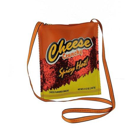 Shop Orange and Yellow Glittery Cheese Crunch Crossbody Bag Small - Overstock - 28042940