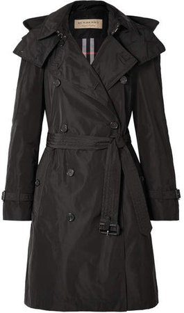 The Amberford Hooded Shell Trench Coat - Black