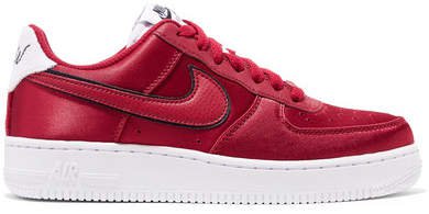 Air Force 1 '07 Se Terry And Leather-trimmed Satin Sneakers - Claret