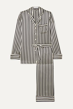 Olivia von Halle | Lila striped silk-satin pajama set | NET-A-PORTER.COM