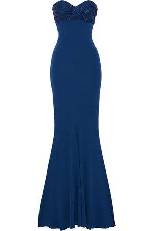 Royal blue Strapless crystal-embellished stretch-jersey gown | Sale up to 70% off | THE OUTNET | ALEXANDRE VAUTHIER | THE OUTNET