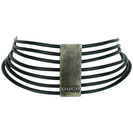 Paco Rabanne Vintage Rubber Choker Necklace For Sale at 1stdibs