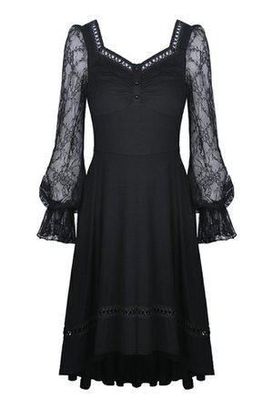Jasmine Lace Sleeve Black Gothic Dress by Dark in Love