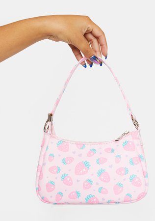 Sugar Thrillz Strawberry Print Mini Shoulder Bag Pink | Dolls Kill