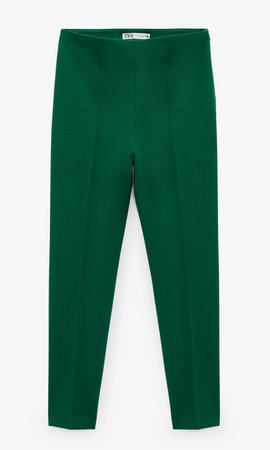 green zara trousers