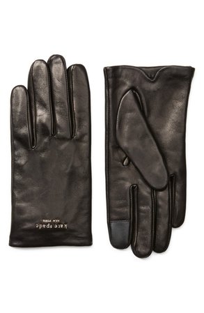 KATE SPADE NEW YORK floating logo leather gloves | Nordstromrack
