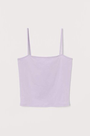 Cropped Jersey Camisole Top - Purple
