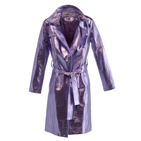 LiaMo Lilac Metallic Trench Coat