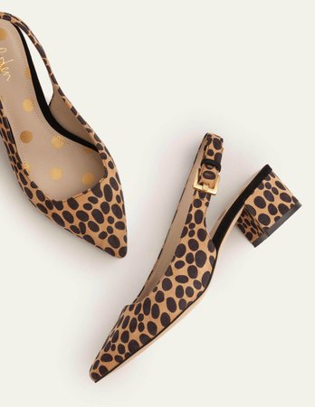 Nadine Slingback Heels - Natural Cheetah Print | Boden US