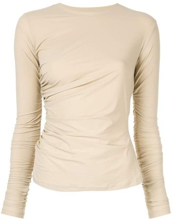 Irene ruched long-sleeved T-shirt