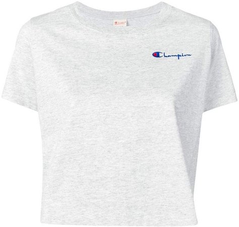 logo embroidered crop T-shirt