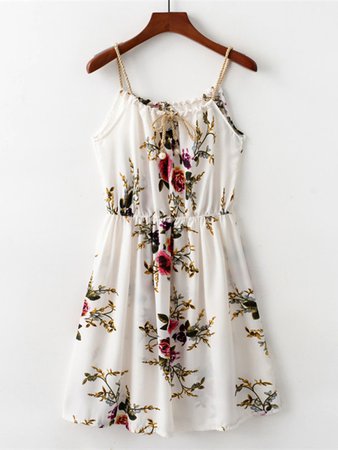 Floral Print Drawstring Dress